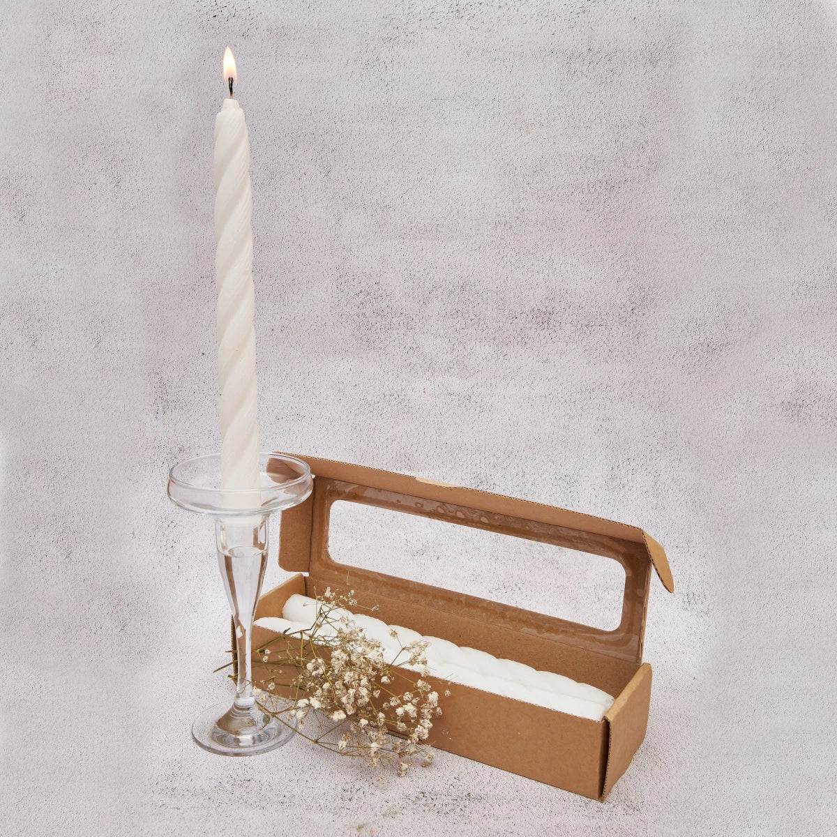 Wedding Taper White Candles 6 pc