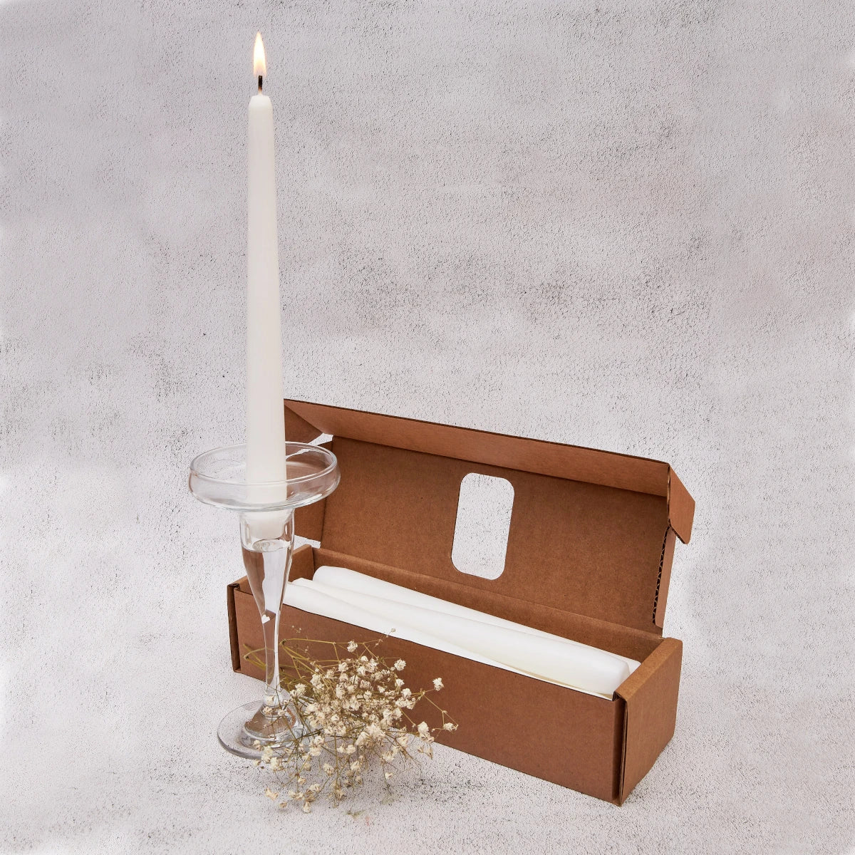 Antic Taper White Candles 12 pc