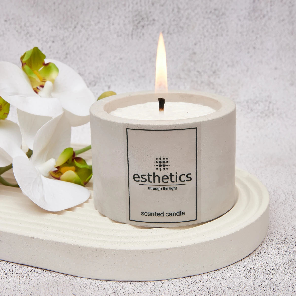 Scented Candle in Grey Gypsum Cup