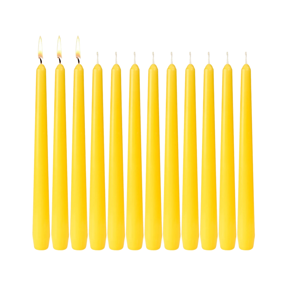 Antic Taper Yellow Candles 12 pc