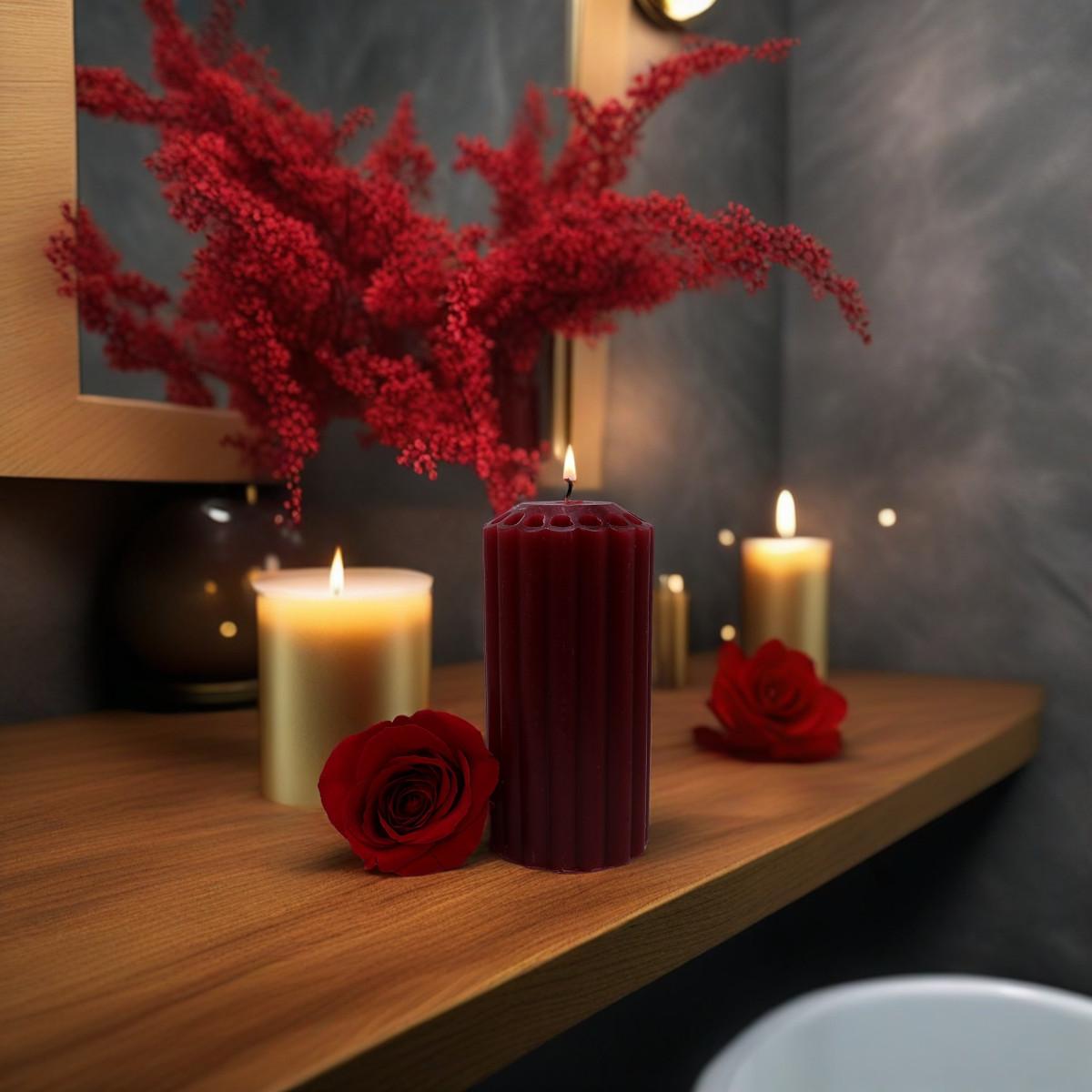 Mulberry Pillar Candle - 3 x 6 Inch