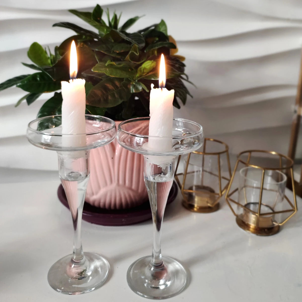 Wedding Taper White Candles 6 pc