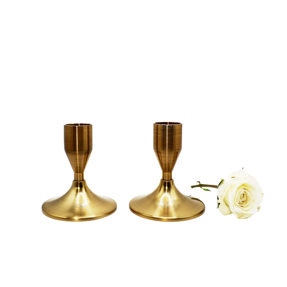 Two Classic Gold Candlestick for Taper Candles