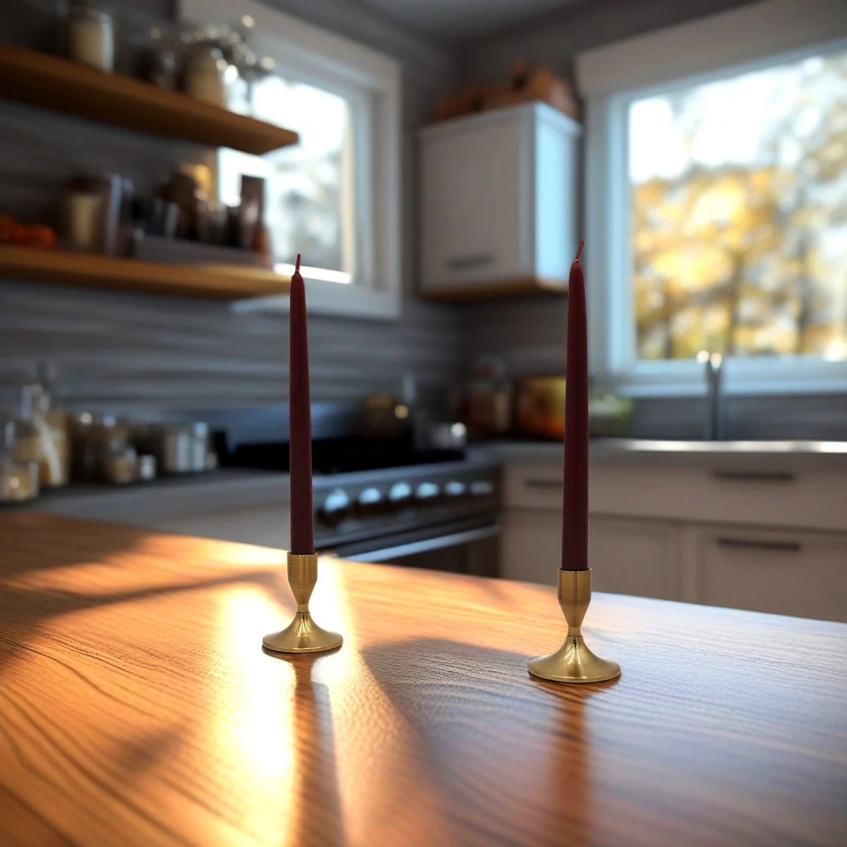 Two Classic Gold Candlestick for Taper Candles