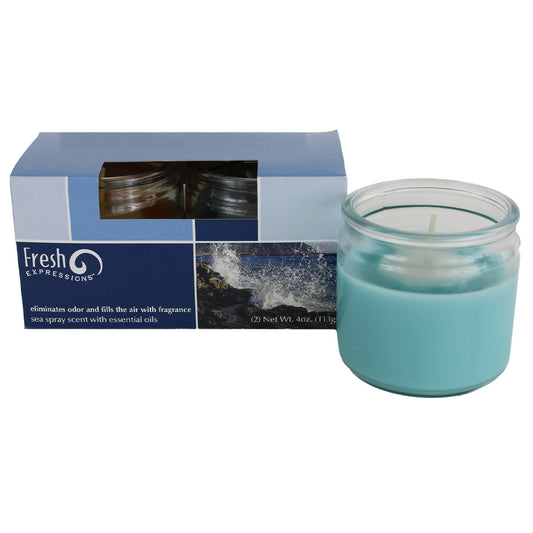 Scented Jar Candles 4 OZ. Sea Spray (2 Pack) with Essential Oils