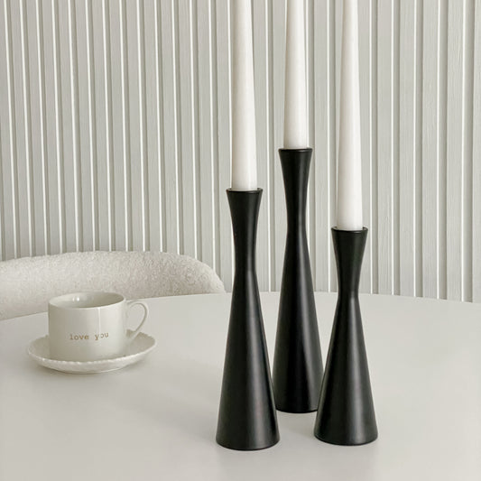 Elegant Metal Taper Candle Holders Set of 3