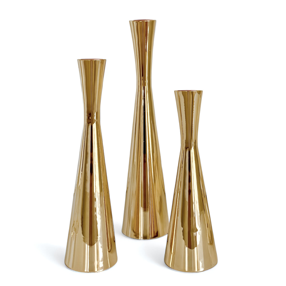 Elegant Metal Taper Candle Holders Set of 3