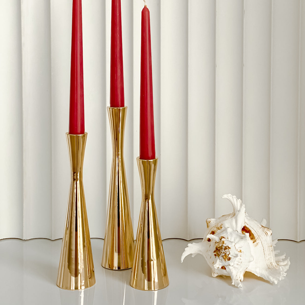 Elegant Metal Taper Candle Holders Set of 3