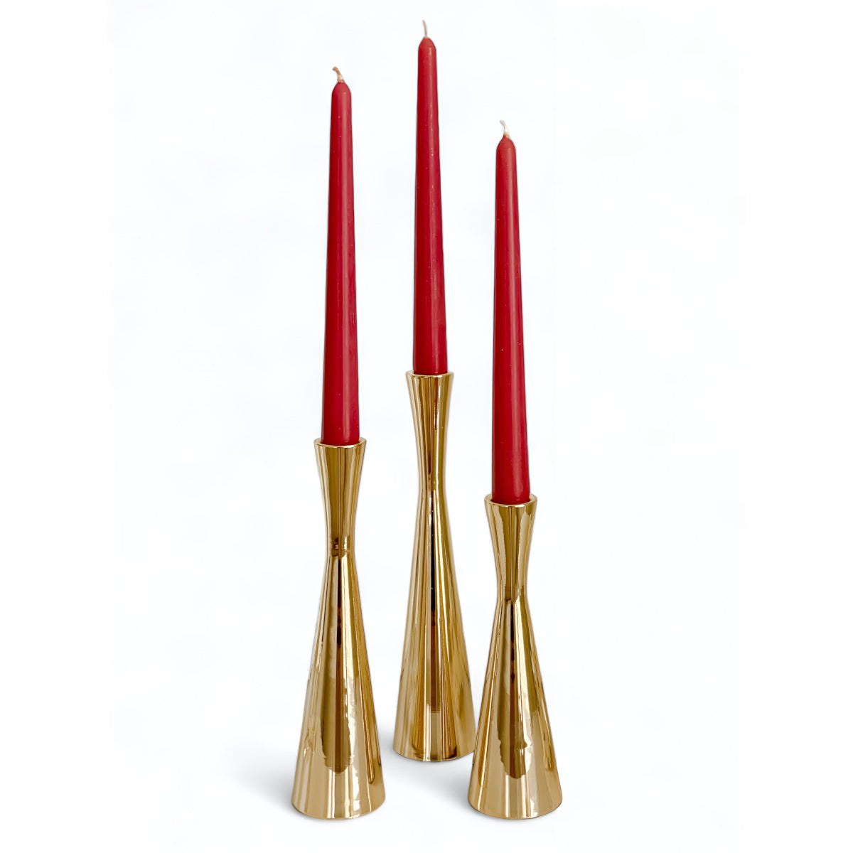 Elegant Metal Taper Candle Holders Set of 3