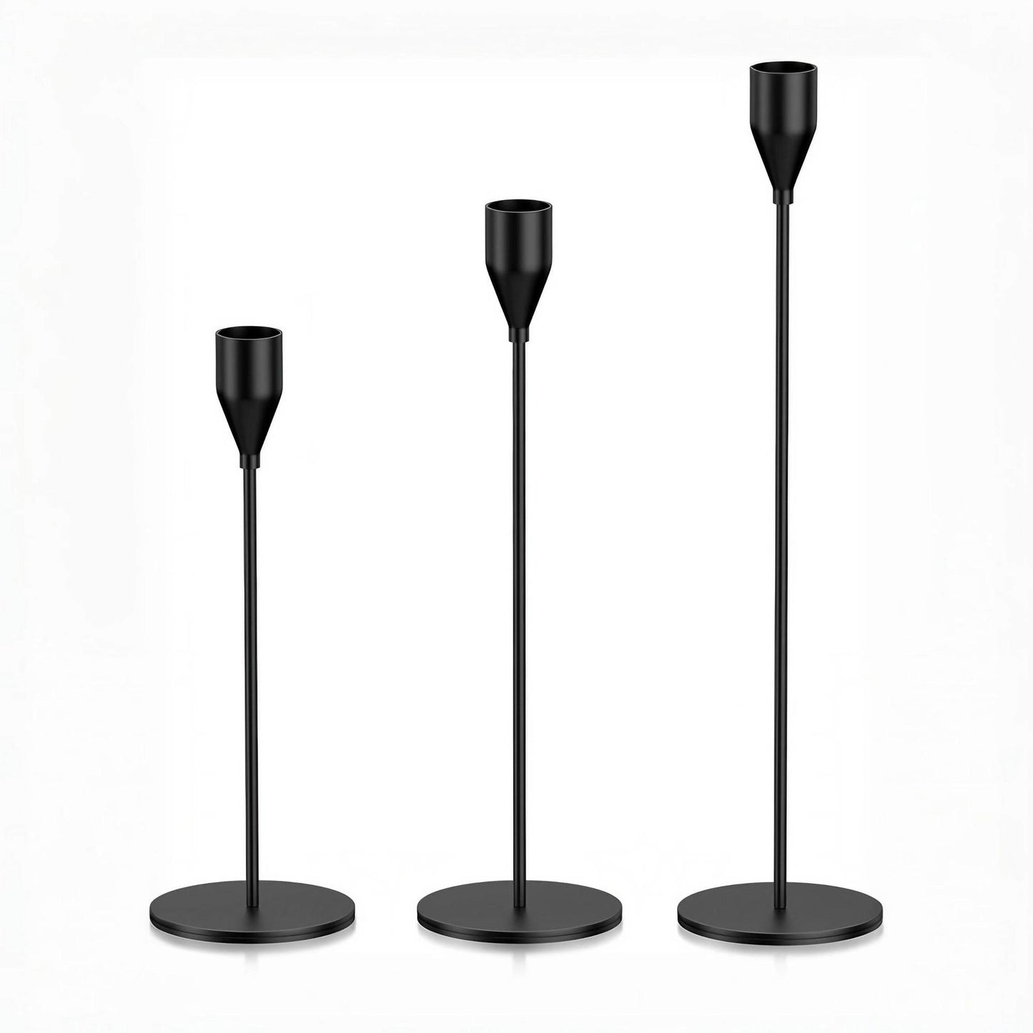 Classic Metal Taper Candle Holders Set of 3