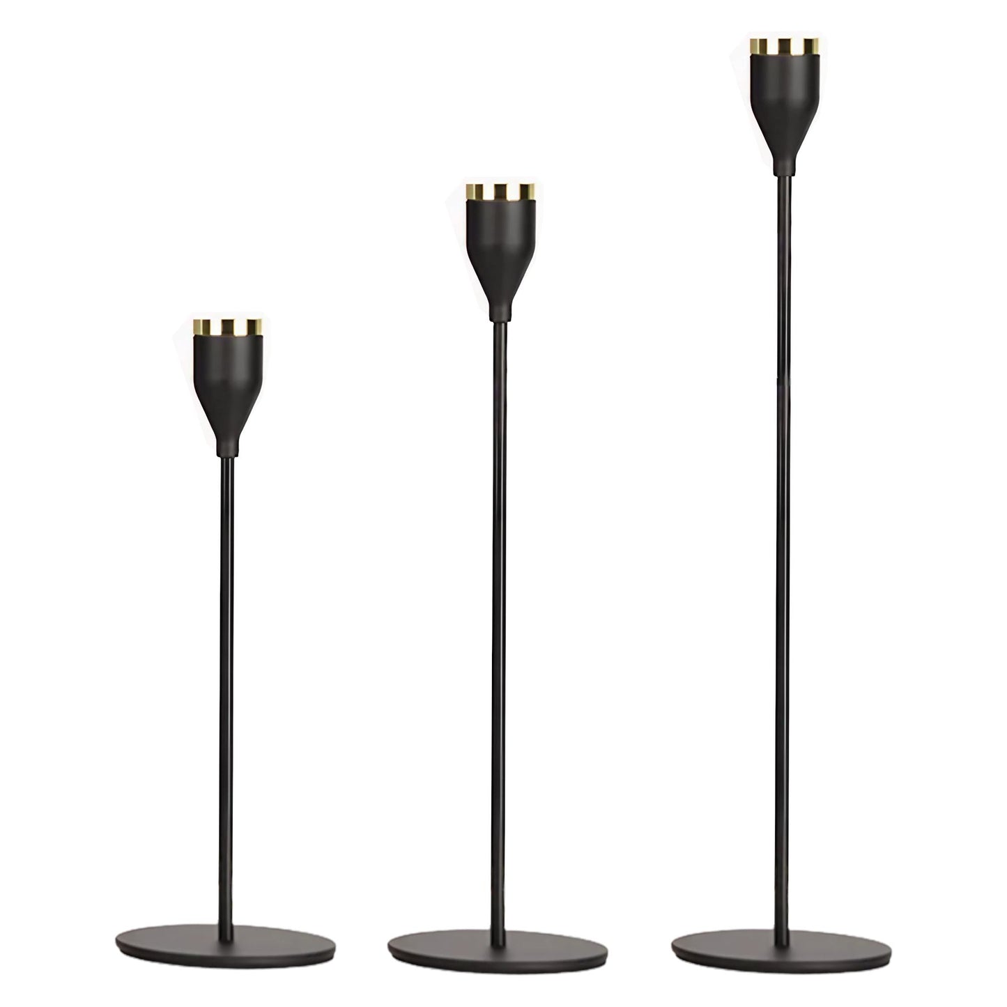 Classic Metal Taper Candle Holders Set of 3