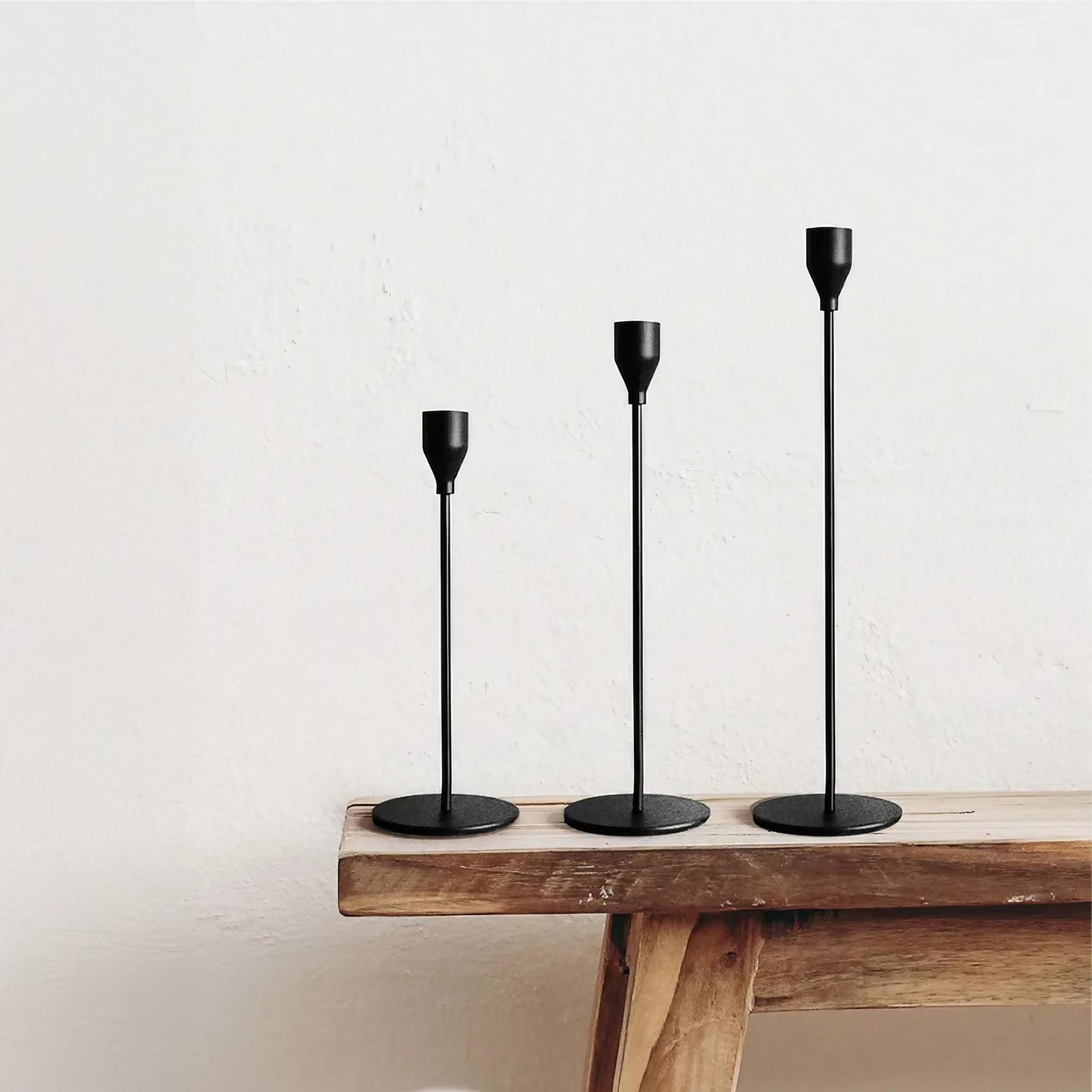 Classic Metal Taper Candle Holders Set of 3