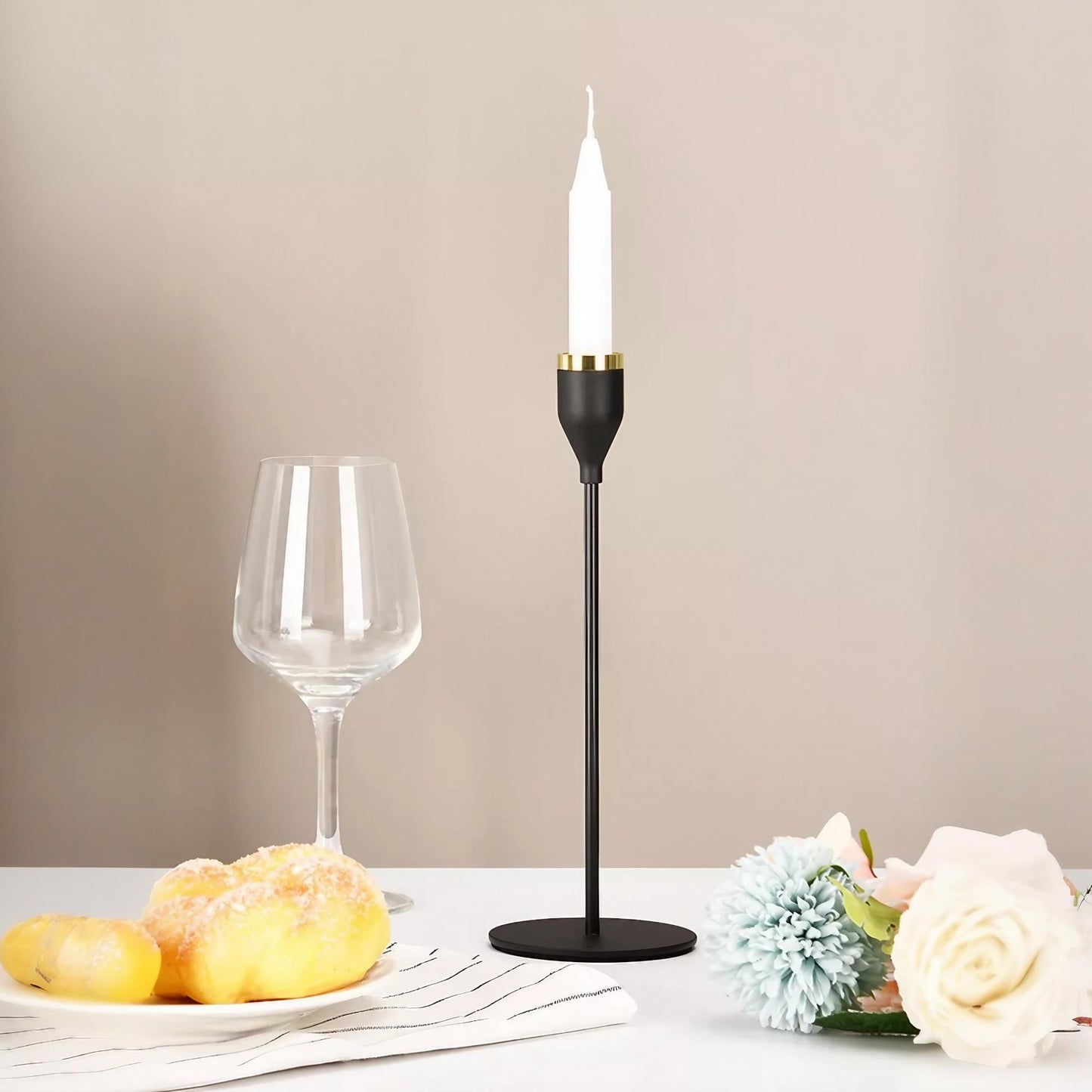 Classic Metal Taper Candle Holders Set of 3